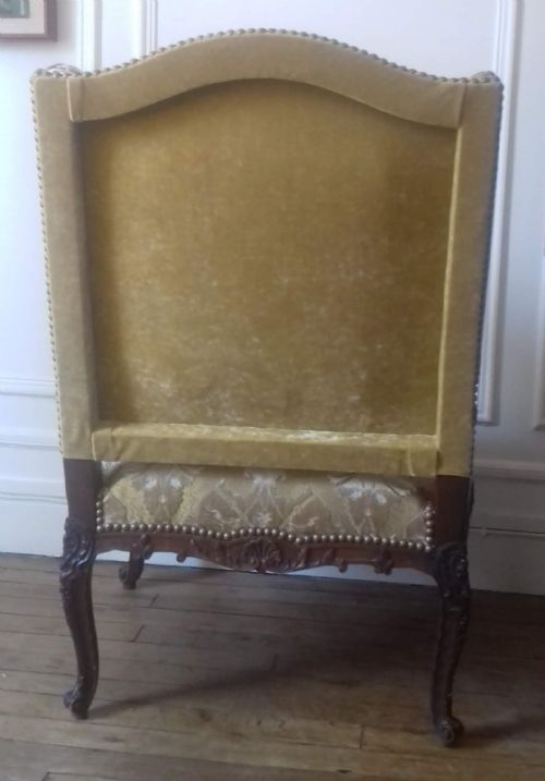 fig 2. Masterpiece: large Louis XV wingback armchair by master cabinet maker Guillaume-Edmond Lexcellent (b.1834)