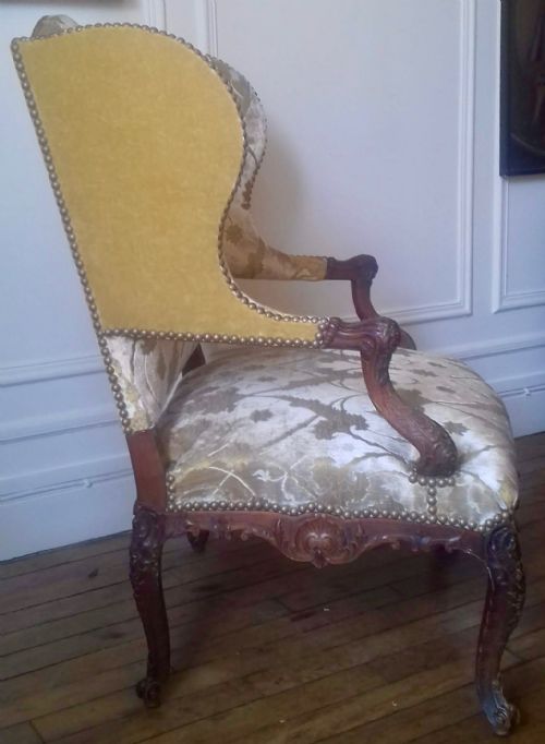 fig 4. Masterpiece: large Louis XV wingback armchair by master cabinet maker Guillaume-Edmond Lexcellent (b.1834)