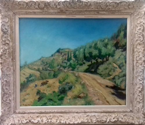fig 3. Farming on the hills near Lagrasse, South of France, Corbieres summer landscape, Roger Grillon, 1935 oil on canvas