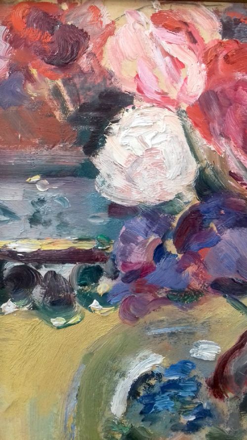 fig 4. Flowers, An Enchanted World, Floral Still Life by French Rémy Hétreau ca. 1935 oil on board