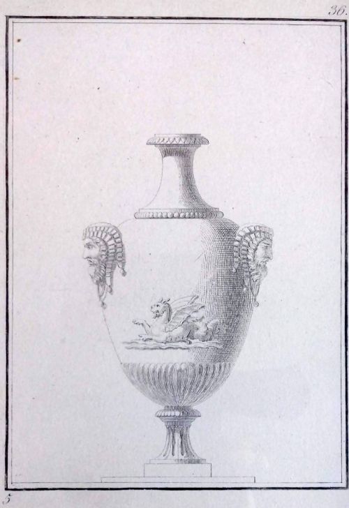 The Medici Vase, Antique Early 19th Century Empire Period Engraving