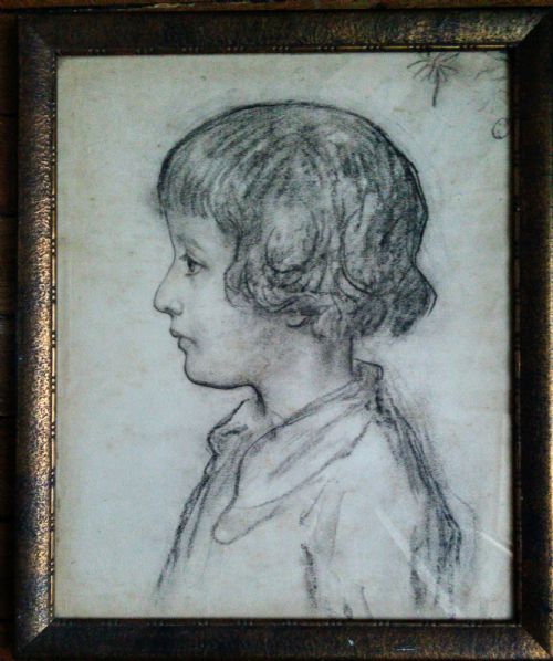 fig 2. Childhood innocence: the resolute Parisian girl antique French portrait of a child drawing