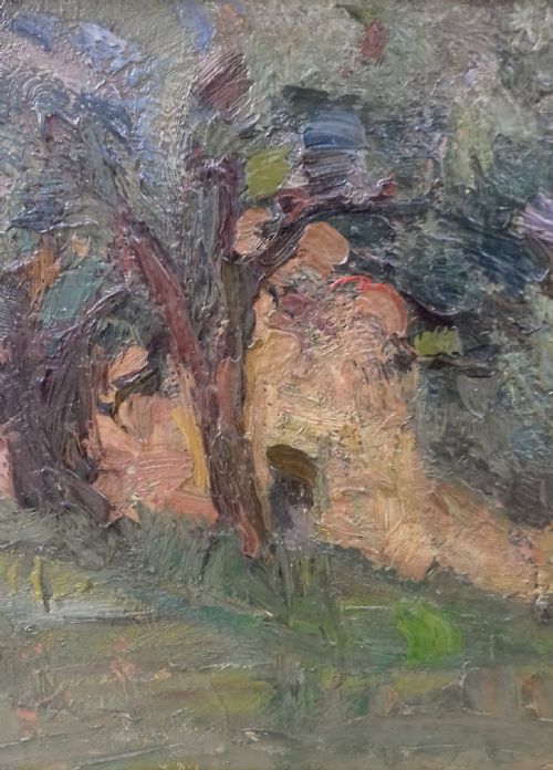 fig 1. The old farmhouse antique French early 20th Century oil with Van Gogh like impasto by Georges Bouche (1874-1941)