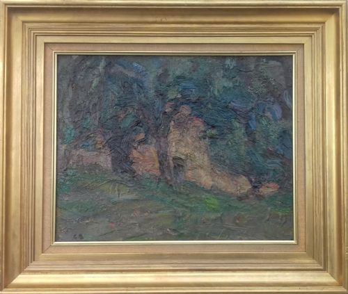 fig 2. The old farmhouse antique French early 20th Century oil with Van Gogh like impasto by Georges Bouche (1874-1941)