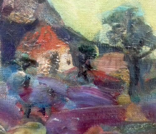 fig 2. Abstracted Landscape, the South of France French 1949 Fauve Expressionist Oil On Canvas by Yvette Alde (1911-1967)