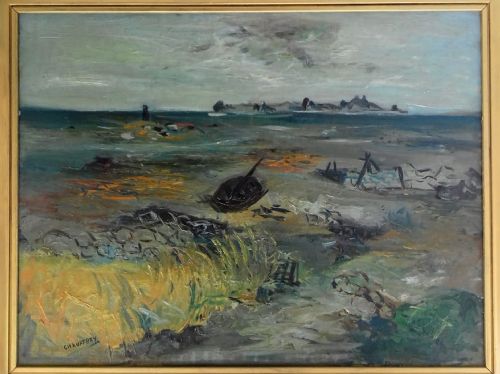 fig 2. Low tide: expressionist modernist seascape ca 1948, Brittany