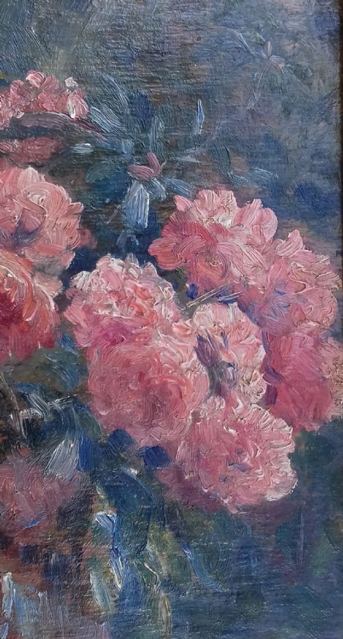 fig 1. French Impressionist floral still life, garden flowers, Roses 1934