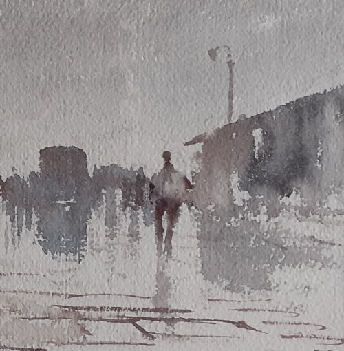 fig 6. Masterpiece: Rainy Day on the Quay, Edward Seago RBA ARWS RWS (1910-1974) marine landscape Norfolk East Anglia original watercolour exquisite provenance