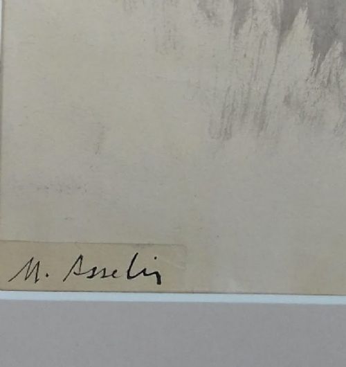 fig 4. Reflection, the pregnant girl, ca 1915 Camden Town Group artist Maurice Asselin, ink on paper