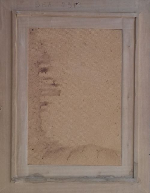 fig 2. Enigmatic Errant figure, symbolist surrealist half profil French expressionist oil on panel