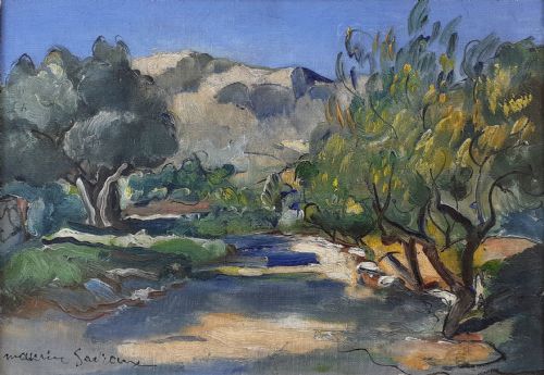 Provence, the Mont Sainte Victoire, Summer the South of France, Lush Mediterranean Landscape Oil on Canvas
