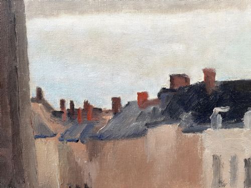 fig 3. Market Day, Camden town group futurist modernist composition, French antique oil on canvas