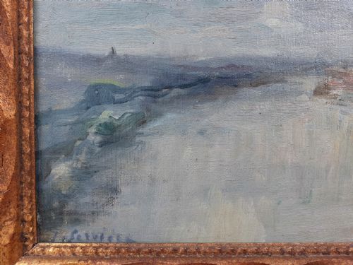 fig 1. Cloud study, weather on the river, Normandy, the Seine at Lavacourt French impressionist landscape oil on canvas