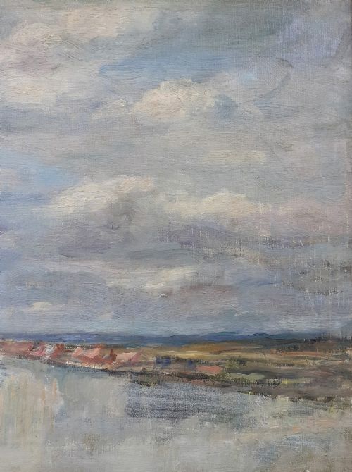 fig 3. Cloud study, weather on the river, Normandy, the Seine at Lavacourt French impressionist landscape oil on canvas