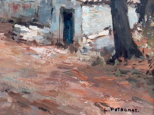 fig 1. Provence, farmhouse among olive trees French Riviera mediterranean landscape oil on canvas, the South of France