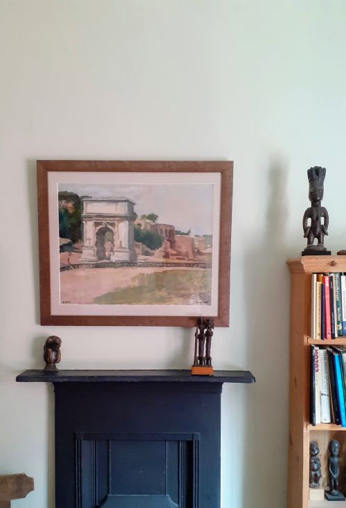 fig 2. Rome, Colosseum and Titus Arch, 1932 art deco period oil on paper by French Georges Cheyssial