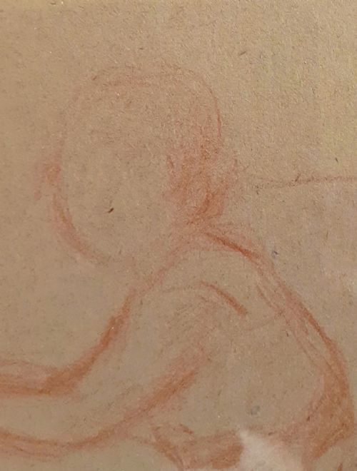 fig 4. The seated girl, red chalk drawing sketch by major French post impressionist Georges D'Espagnat (1870-1950)
