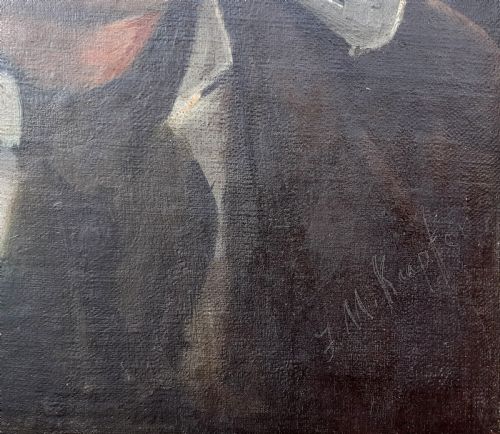 fig 3. A haunting portrait of an artist, poignant realist modernity circa 1900 Austrian oil on board