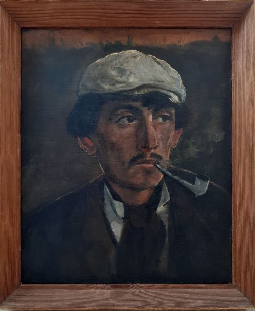 fig 4. A haunting portrait of an artist, poignant realist modernity circa 1900 Austrian oil on board