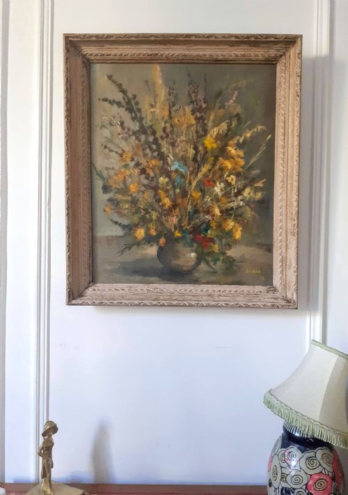 fig 1. The resilience of field flowers: French mediterranean floral still life oil on canvas, the South of France