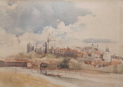 Windsor Castle, Circa 1840 Antique English Topographical 19th Century Watercolour