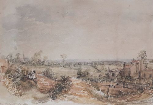 Highgate, Hampstead Heath, London 1840 Antique English 19th Century Watercolour