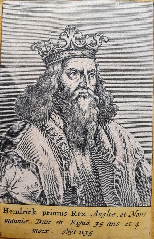fig 2. Rare 1724 hand coloured map of England and Wales with engravings of English Kings dating from 1649