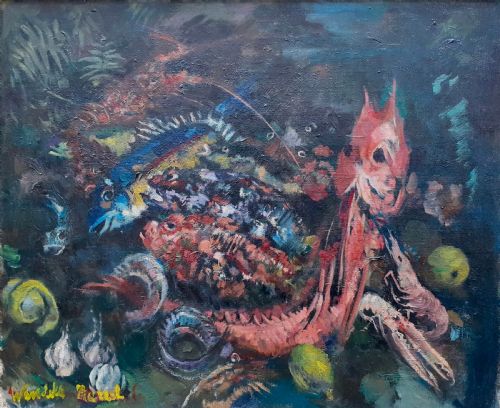 Plenty of Fish: Enchanting Large Colourist Still Life in a Seascape French Oil on Canvas by Sickert Student
wendela Boreel (1886-1985)