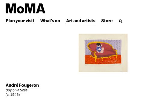 fig 6. Masterpiece: cubist pop art precursor Tate Gallery artist Fougeron modernist family scene, wartime 1944 pastel painting
