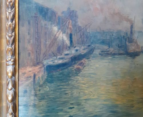 fig 4. Masterpiece: London Effect of Light and smoke on the Thames, Tower Bridge, 1907 contemporary to Monet watercolour on paper