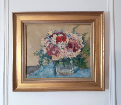 fig 1. Spring Flowers: fresh French floral still life oil on canvas woman artist Nessi Valtat