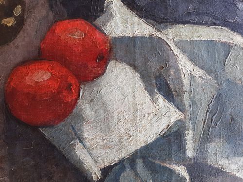 fig 1. Cubist still life with apples, 1921, by Anthony Blunt's brother Wilfrid Blunt antique oil on canvas