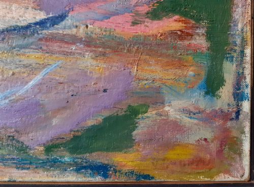 fig 1. The lighted flooded room, large abstracted modernist interior, ca 1950 southern French oil on canvas