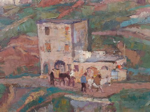 fig 2. Woman artist 1927: Colourist landscape near Rome French Villa Medici laureate art deco period oil on board