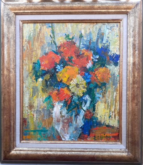 fig 2. Colourful abstracted jazzy flowers, 1960, French