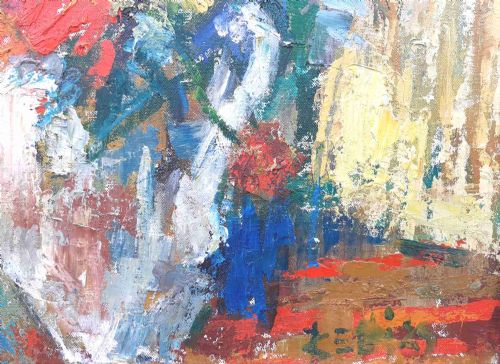 fig 1. Colourful abstracted jazzy flowers, 1960, French