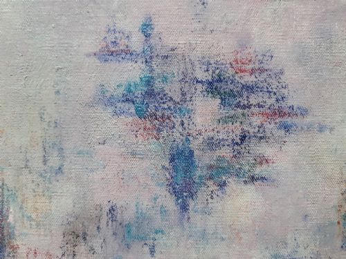 fig 2. Blue Abstract Modernist Composition, circa 1960 Franco Mexican Woman artist oil on board