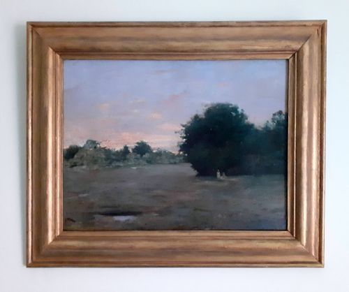 fig 1. French Symbolist landscape with figures, evening light 1907, oil on panel