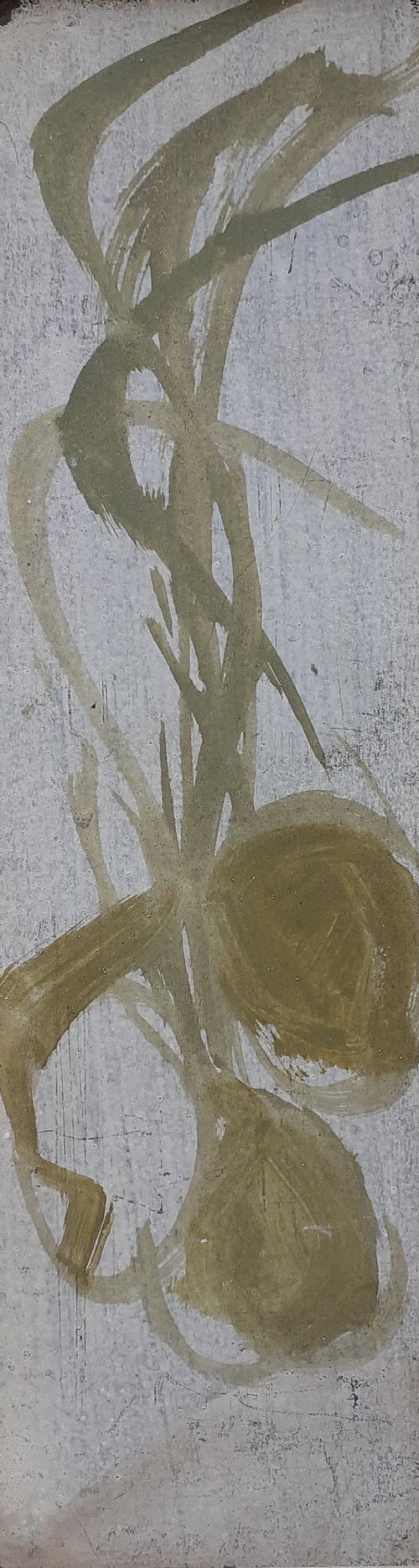 CALLIGRAPHY Inspired ABSTRACTED PAINTING 1959, Onion KITCHEN STILL LIFE OIL ON BOARD (2 of 3)