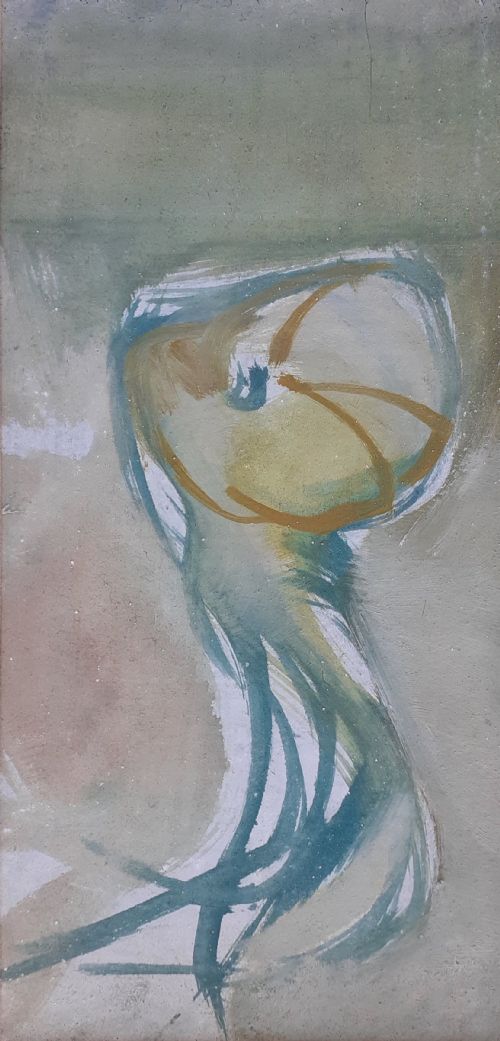 French Abstracted Kitchen Still Life 1959, Onion, Oil on Board (3 of 3)