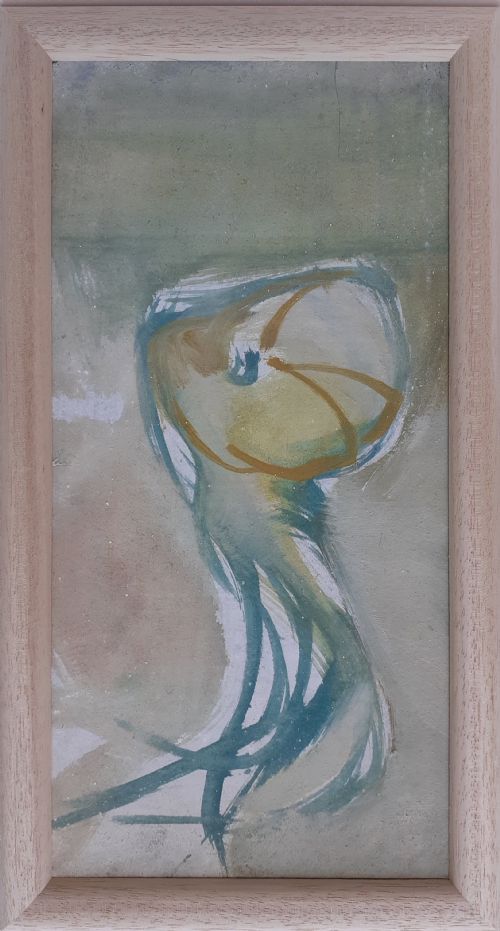 fig 1. French ABSTRACTED kitchen Still life 1959, Onion, OIL ON BOARD (3 of 3)