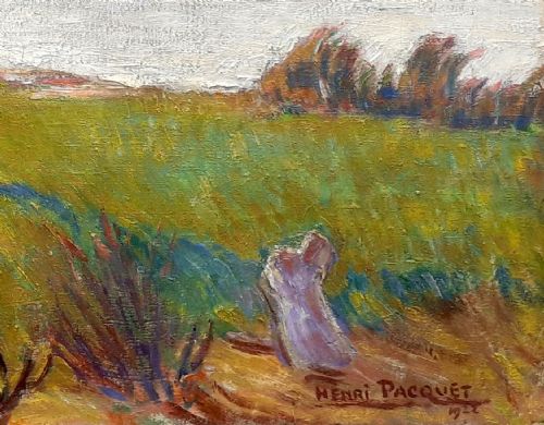 fig 2. Umbrella Pins, Cote d'Azur, 1922 by friend of Claude Monet: French mediterranean Provence Le Lavandou landscape oil on canvas