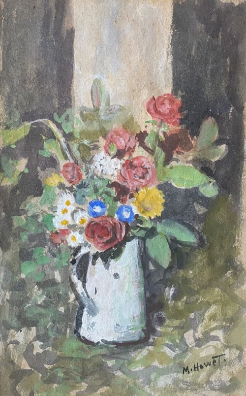 Gathered in the Garden: Flowers in a Jug, Floral Still Life, Circa 1940 Watercolour on Paper