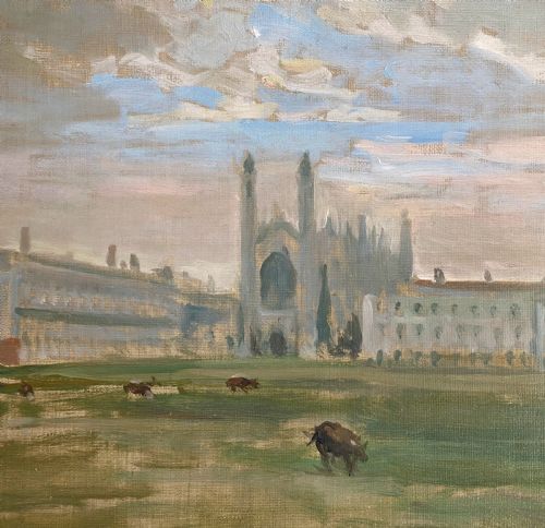 fig 1. Masterpiece: King's College Cambridge, The Backs, circa 1920, by Jacques Emile Blanche oil on canvas