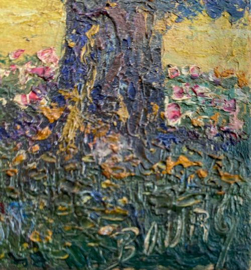 fig 1. Joys of May, Spring in the Valley, French Impressionist landscape 1914 oil on panel
