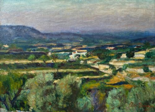 Olive Trees in Provence, 1926 the South of France Mediterranean Landscape Large Oil on Canvas