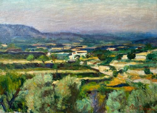 fig 2. Olive trees in Provence, 1926 the South of France mediterranean landscape large oil on canvas