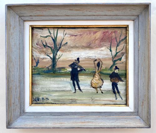 fig 2. The fiddler and the dancing girl on thin ice, circa 1950 by French Expressionist...Greta Garbo Owned A Works By The Artist! Oil on canvas