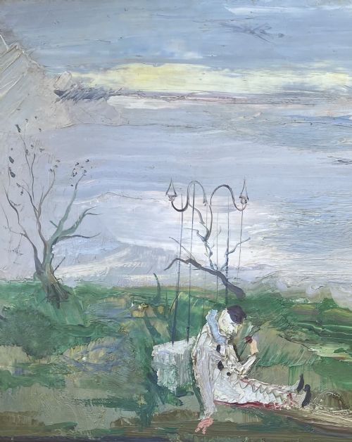 fig 1. Masterpiece: large Rites of Spring the fiddler and the dancing girl,1950s French Expressionist...Greta Garbo Owned A Works By The Artist! Oil on canvas