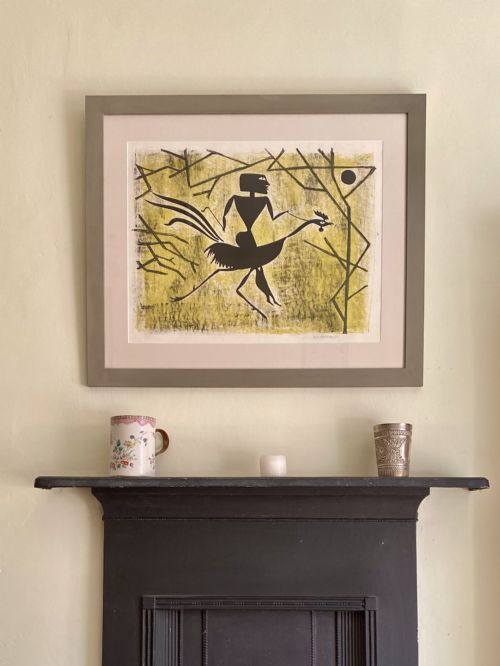 fig 3. Irish Modernist, 1952 Basil Ivan Rákóczi White Stag group Figure and animal, rare 30 edition size lithograph on paper